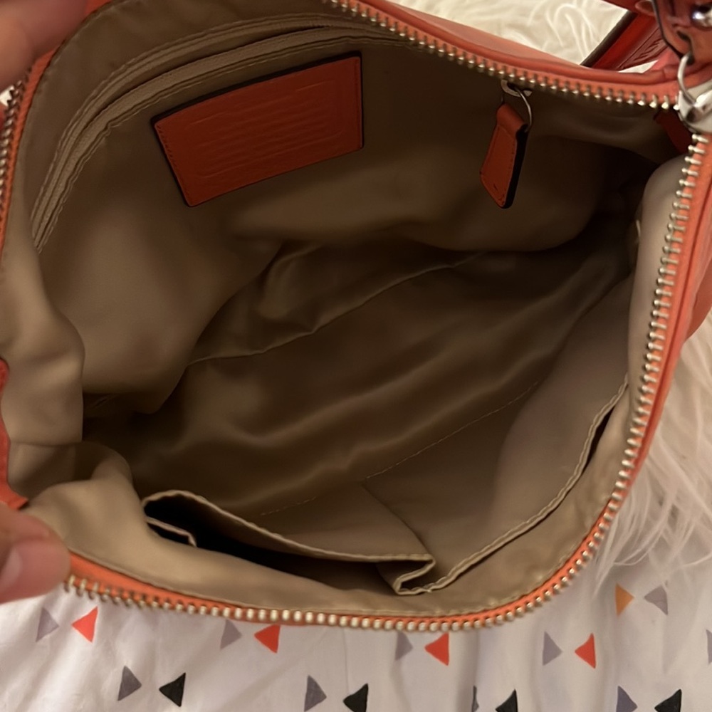 Coach Tangerine Leather Shoulder Bag - Picture 10 of 12